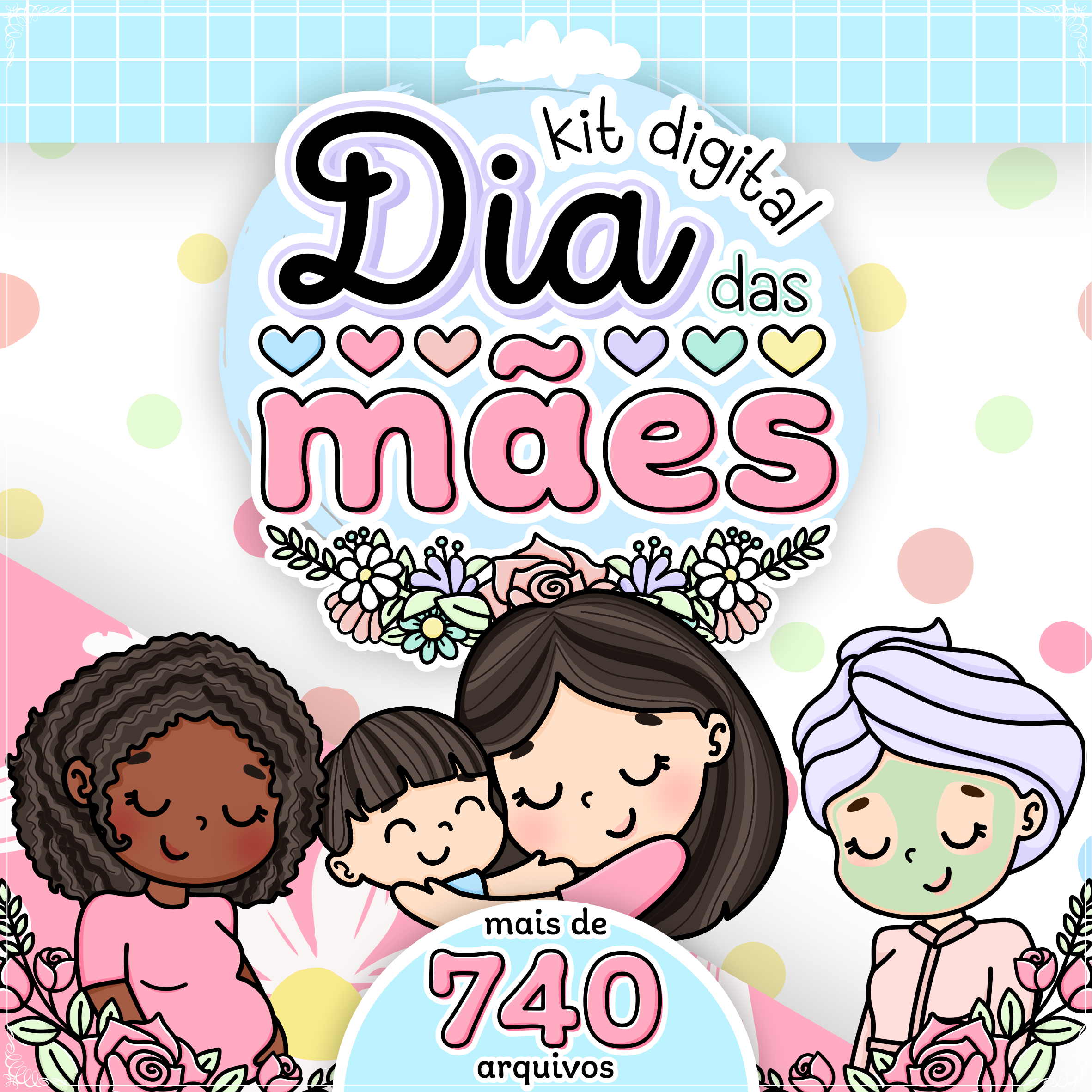 Kit Digital Dia das Mães Completo em Png  1