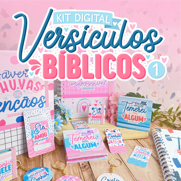 Kit Digital Versículos Bíblicos Religião em Png 