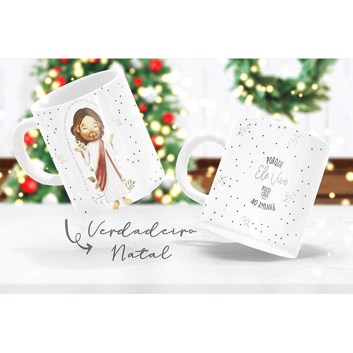 6 Arte para Caneca Natal Jesus em Corel Draw 