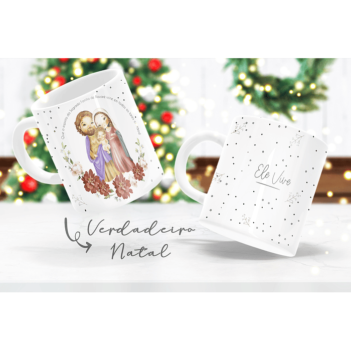 6 Arte para Caneca Natal Jesus em Corel Draw 