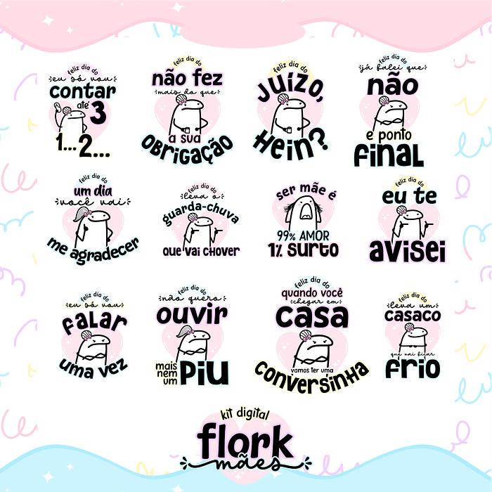 Kit Digital Flork Dia das Mães em Png   