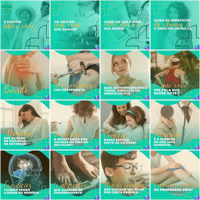 Pack Canva Clinicas Medica Templates Editáveis 200 Artes + Legendas