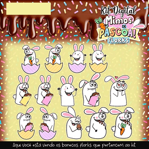 Kit Digital Pascoa Flork Mimos 2023 em Png