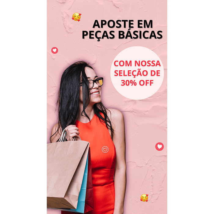 Pack Canva Loja de Roupas Templates Editável 30 Artes Storie + Bônus