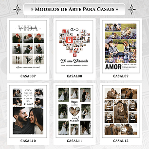 Artes para Quadros Casal Casamento Namorados 22 Arquivos Editáveis Photoshop ou Canva