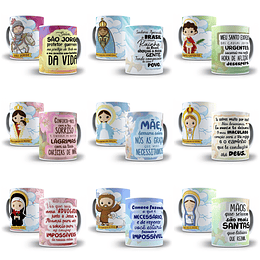 12  Artes para Caneca Santinhos Arquivos em Corel Draw 