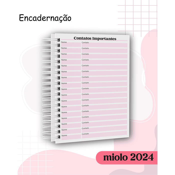 Arquivo Agenda Miolo Permanente e Datado 2024 em Pdf  