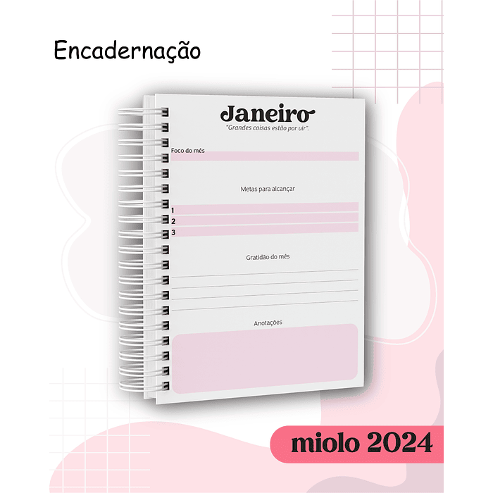 Arquivo Agenda Miolo Permanente e Datado 2024 em Pdf  