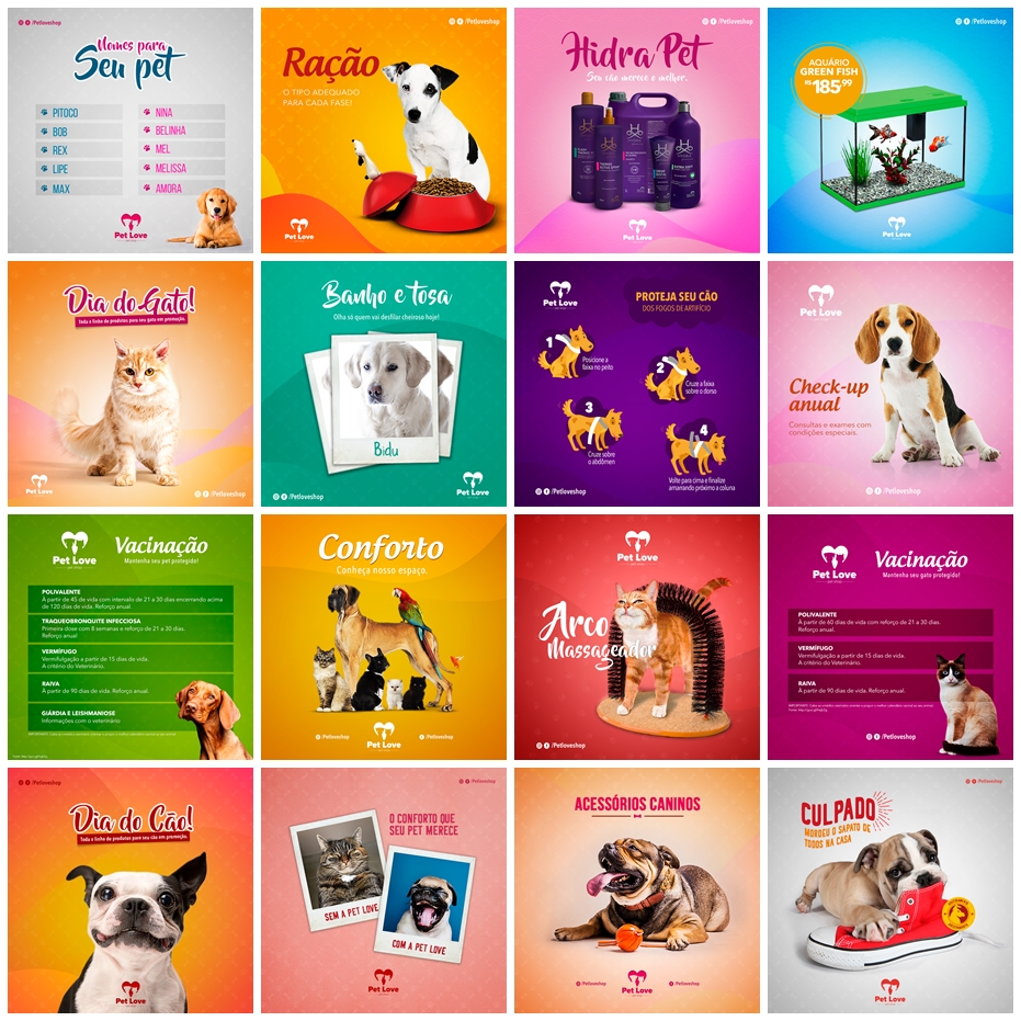 50 Artes Mídias Sociais Petshop Pet Shop Editáveis Photoshop + Png 1
