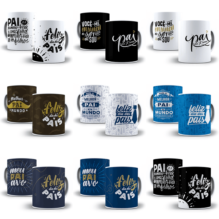 70 Artes para Caneca Dia dos Pais Arquivo em Jpge/Png