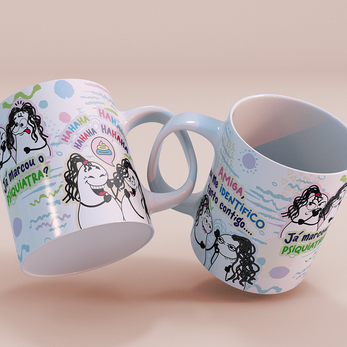 Arte Caneca Amiga, eu me identifico tanto contigo... Amiga, já marcou psiquiatra Png