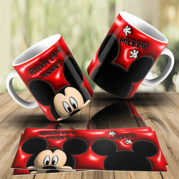 6 Artes para Caneca Turma do Mickey Inflados 3d Arquivos Png