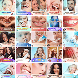 Pack Canva Dentista Odonto 3.0 Templates Editáveis 50 Artes + Bônus