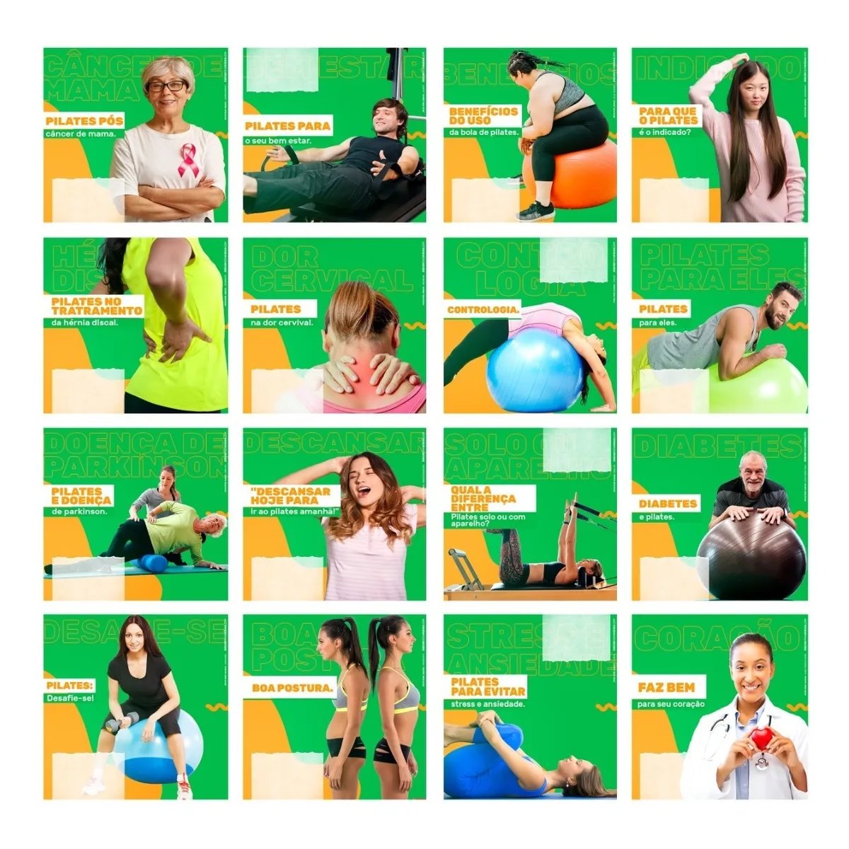 130 Artes Mídias Sociais Pilates Editáveis Photoshop + Png 6