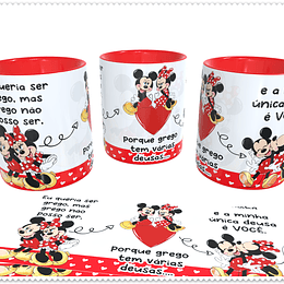 Artes para Caneca Namorados Mickey e Minnie Grego em CorelDraw