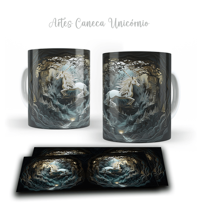 16 Artes para Caneca Unicornio 3d Arquivos em Jpg 