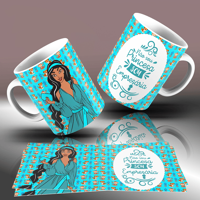 15 Artes para Caneca Princesas da Disney Arquivo Editável