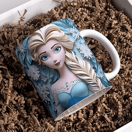 5 Artes para Caneca 3D Princesas da Disney Arquivo em Jpg