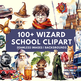 Kit Digital Harry Potter Wizard School Arquivos em Png 