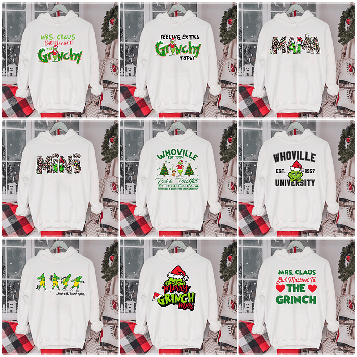 40 Artes para Camisa Grinch Natalino Arquivo em Jpg 