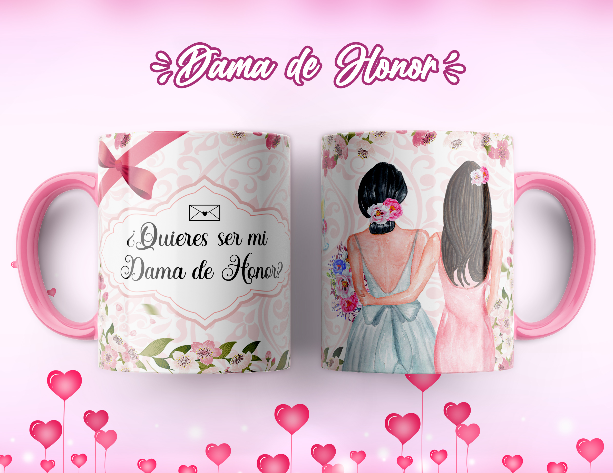7 Artes para Caneca Dama de Honrra Arquivo Editável 7