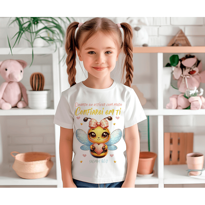 20 Arte para Camisa Infantil Abelinhas do Senhor Arquivo Editável