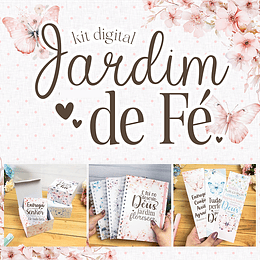 Kit Digital Frases Jardim Fé Religião Arquivos em Png