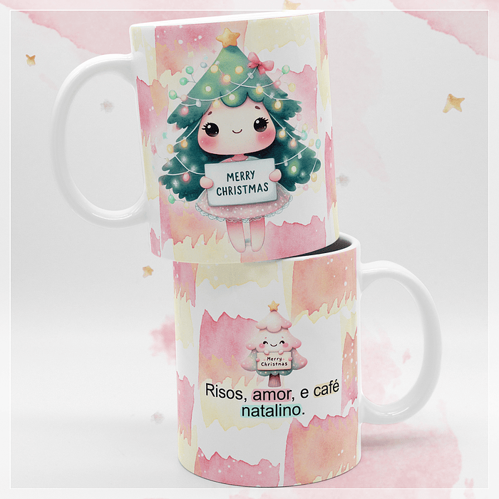 13 Artes para Caneca Doce Natal Aquarelado em Jpg