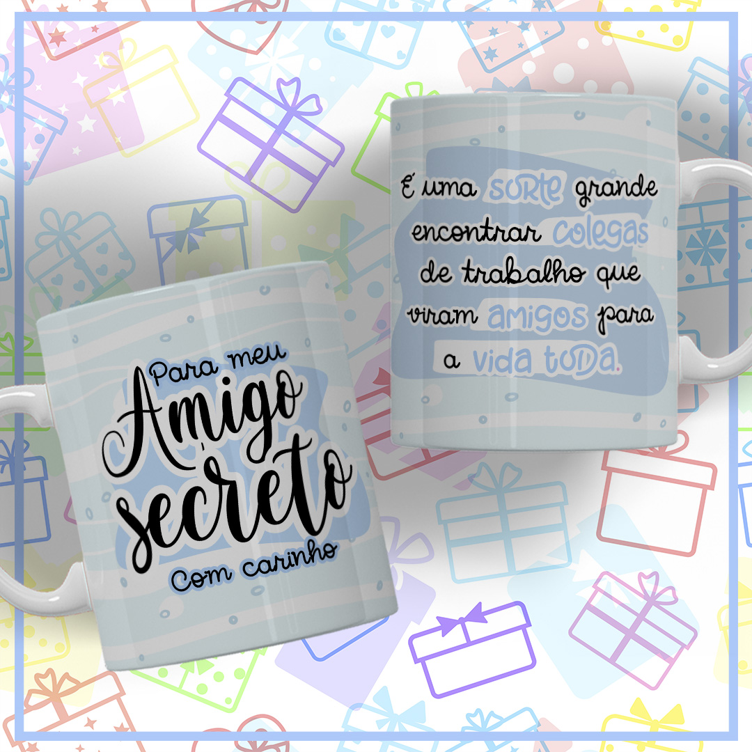 10 Artes para Caneca Amigo Secreto Arquivo Editável 3