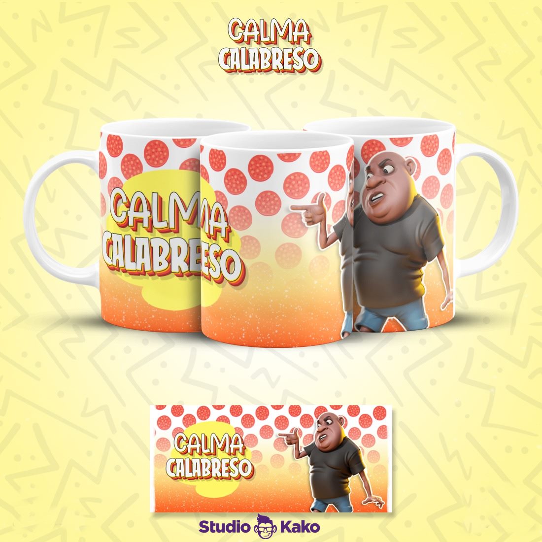 Arte Caneca Calma Calabreso Arquivo em Jpg   1