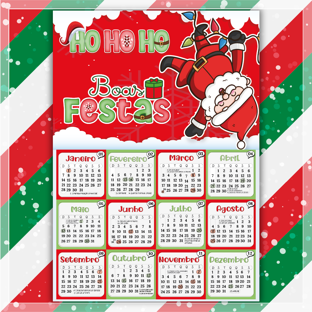 Arquivo Calendário Natal 2024 em Png 7