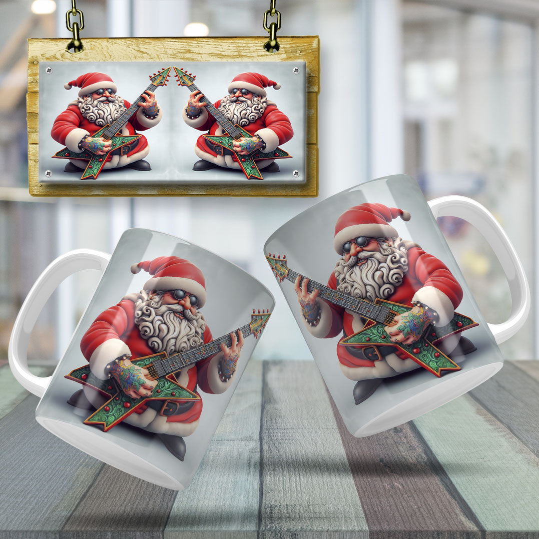 10 Artes para Caneca Papai Noel do Rock Arquivo em Jpg  2