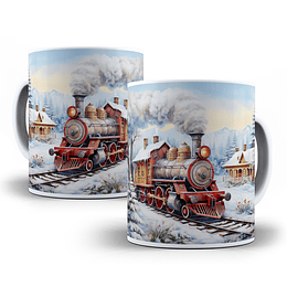 12 Artes para Caneca Trem Natalino 3d Arquivo em Jpg 