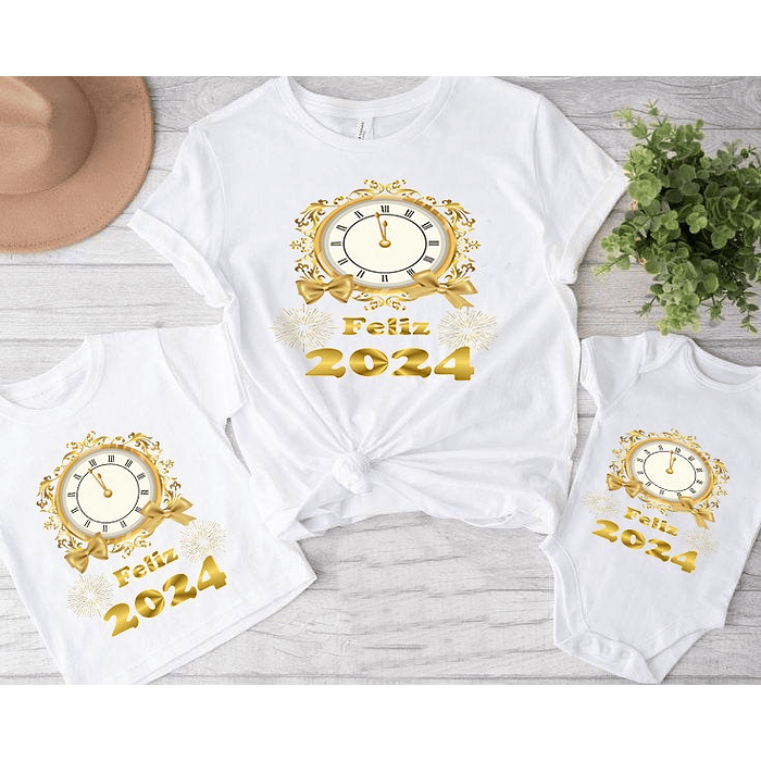 18 Artes para Camisa e Caneca Ano Novo 2024 Arquivo Editável  