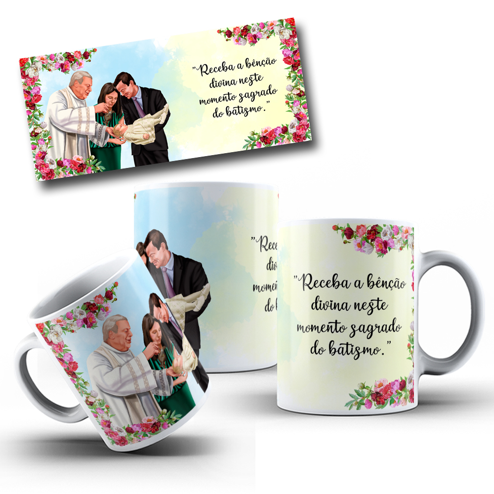 2 Artes para Caneca Batismo Arquivo Editável  1