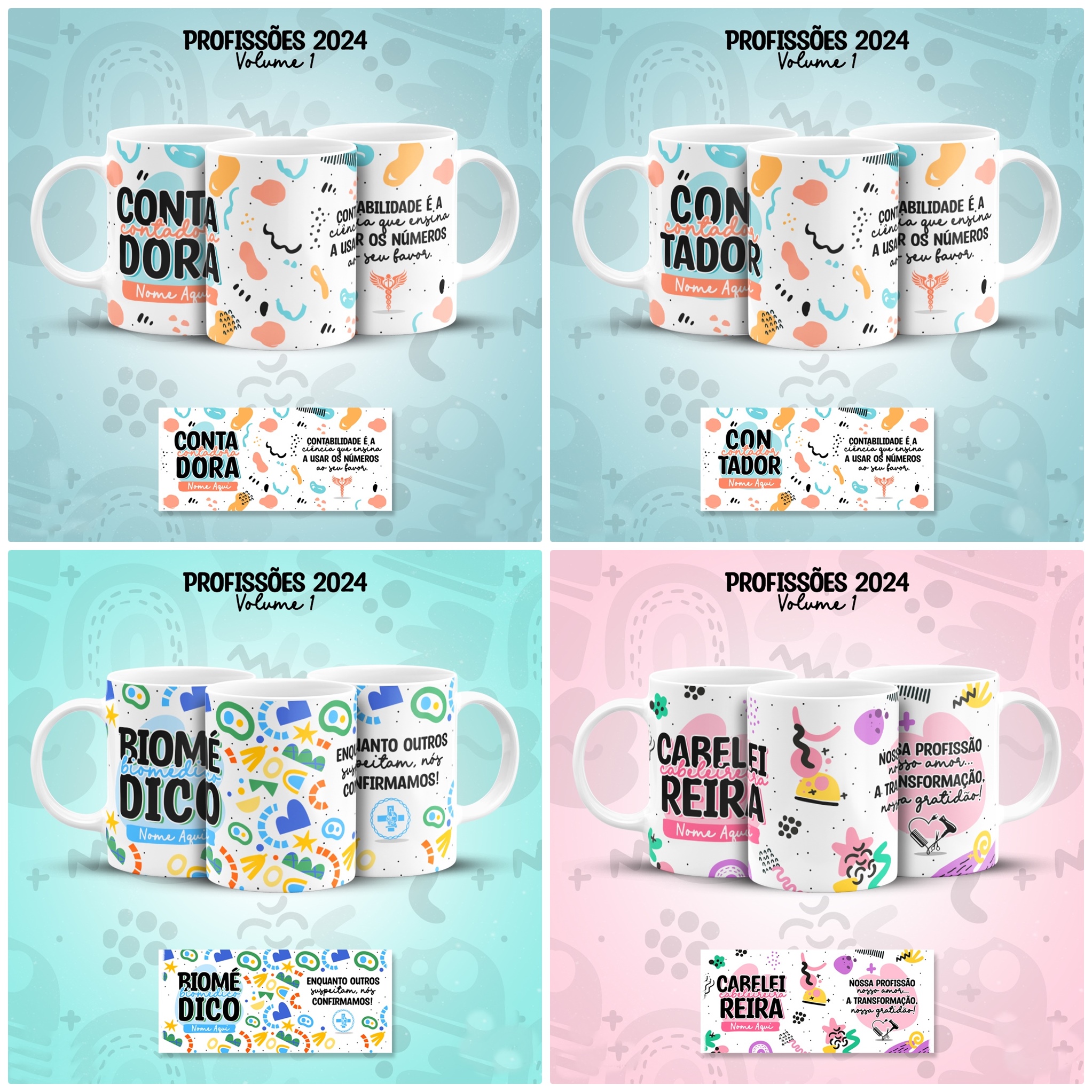 29 Artes para Caneca Profissões Arquivo em Jpg 1