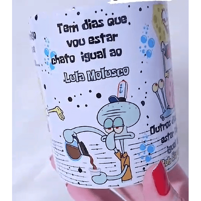 Arte Caneca Pra Viver comigo você tem que entender Bob Esponja Arquivo em Jpg