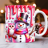 30 Artes para Caneca Bonecos de Neve Inflados 3D Arquivo em Jpg 