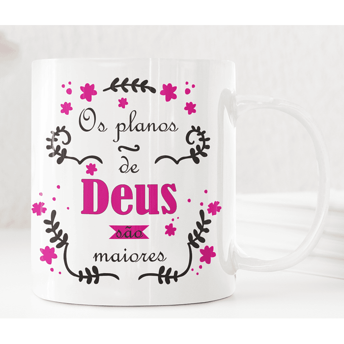 Arte Caneca Os Planos de Deus Gospel Arquivo em Corel Draw