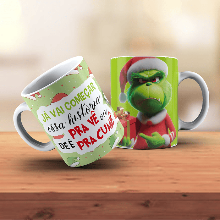 18 Artes para Caneca Grinch Natal Arquivo em Jpg