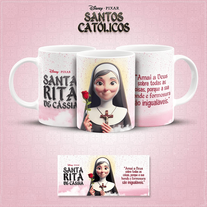 20 Artes para Caneca Santinhos Católicos Pixar em Jpg