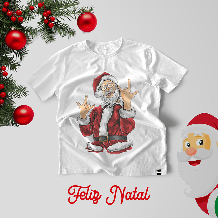 30 Artes para Camisa Papai Noel Natal Arquivo Editável 