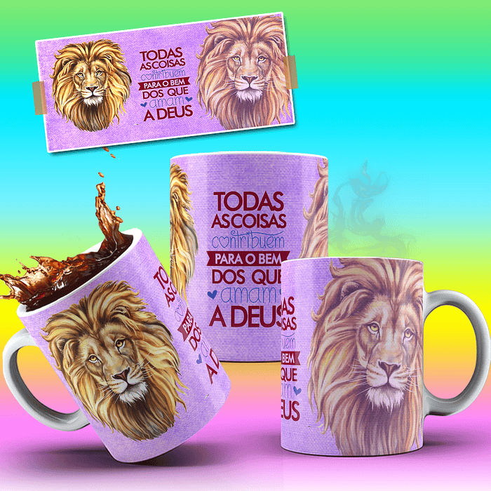 10 Artes para Caneca Leão de Judá Arquivo em Jpg