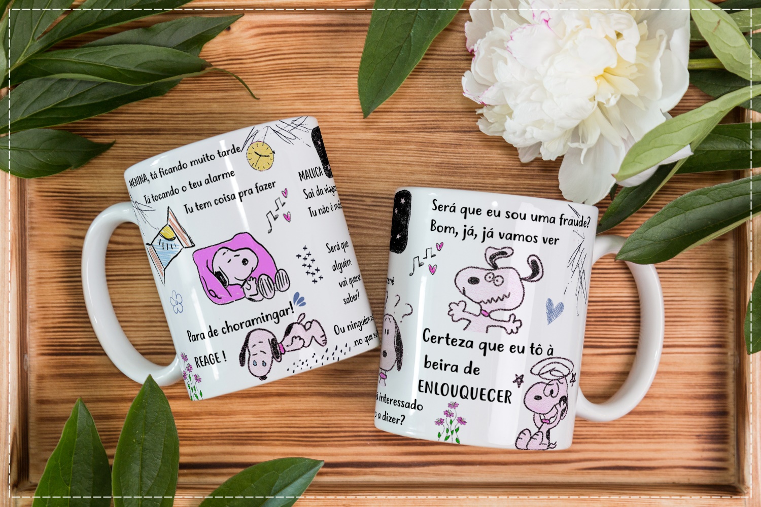Arte Caneca Snoopy Luisa Sonza - Menina, tá ficando muito tarde tá tocando o teu Alarme... Arquivo em CorelDraw 1