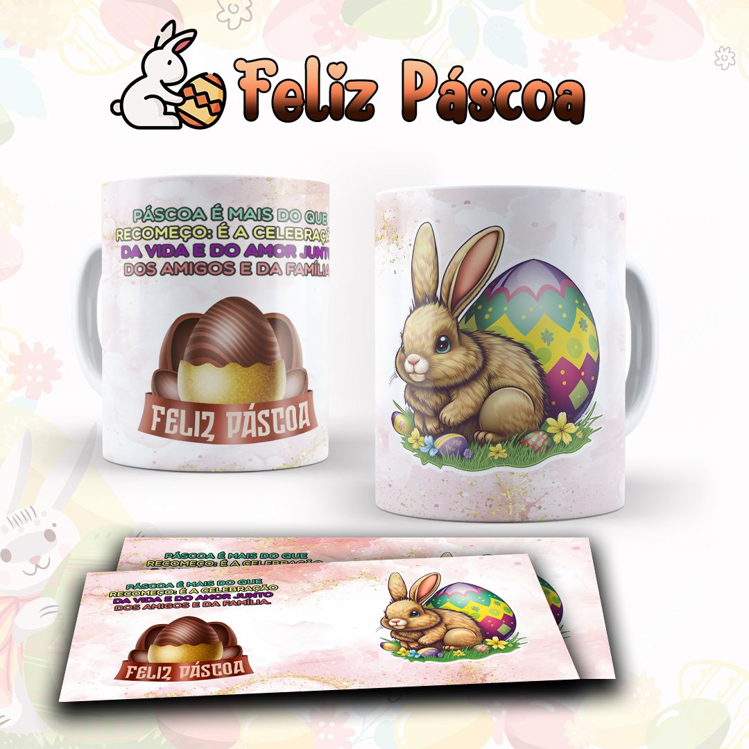 10 Artes para Caneca Páscoa Arquivo Editável  9