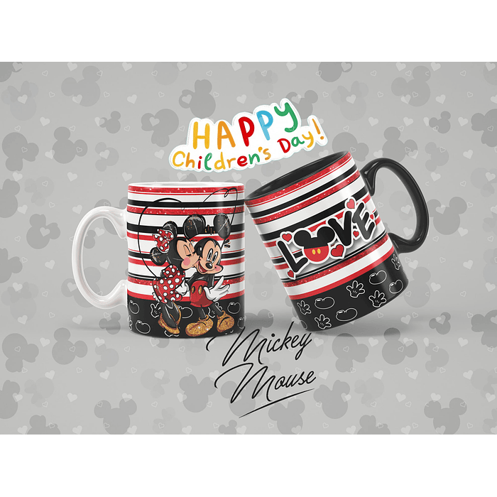 12 Artes para Caneca Disney Mickey Personagens Arquivo em Jpg