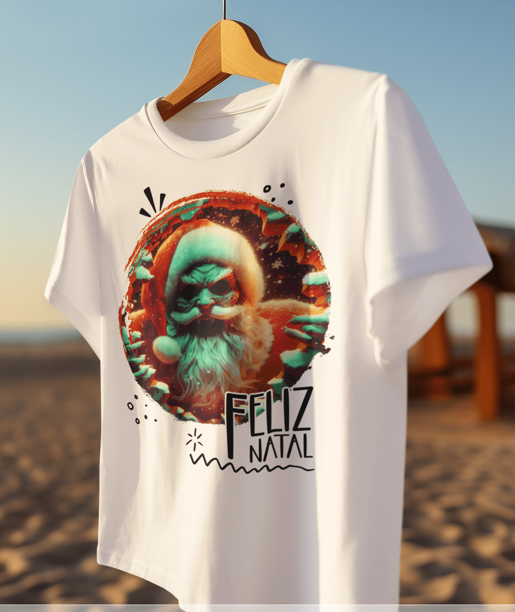 10 Artes para Camisa de Papai Noel de Terror Arquivo em CorelDraw 2