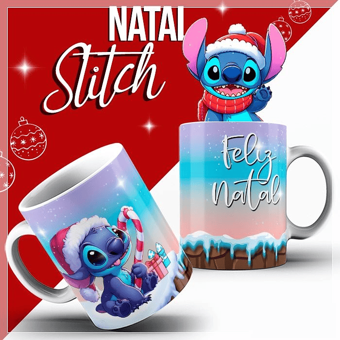 10 Artes para Caneca Stitich Natal Arquivo em Photoshop