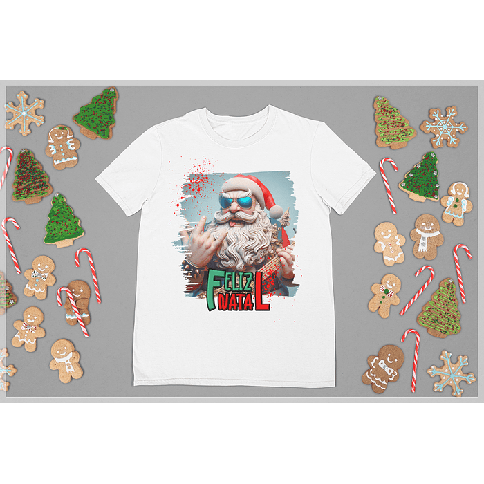 10 Artes para Camisa de Papai Noel do Rock Arquivo em CorelDraw