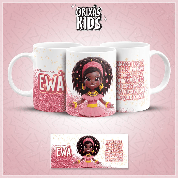 20 Artes para Caneca Orixás Kids Arquivo em Jpg